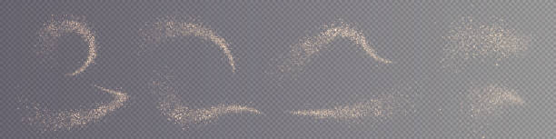 Group of festive golden comets.
Floating effect of flickering dust in the sky.
Gold powder for holiday designs.