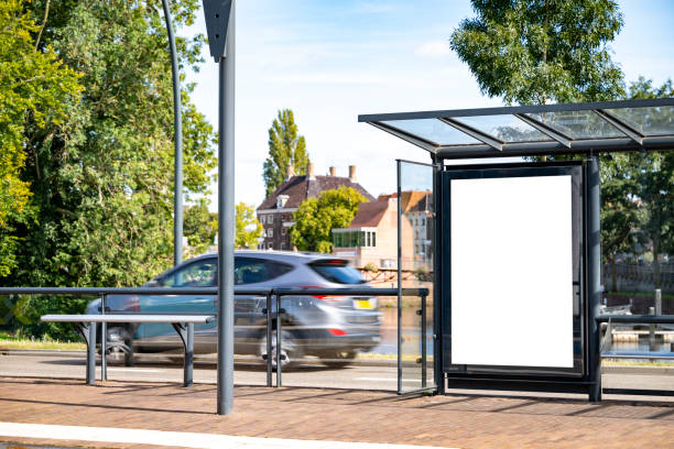 Billboard with copy space for advertisement on a city street stock photo