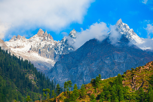 Parvati valley and Himalaya mountains, Himachal Pradesh state in India