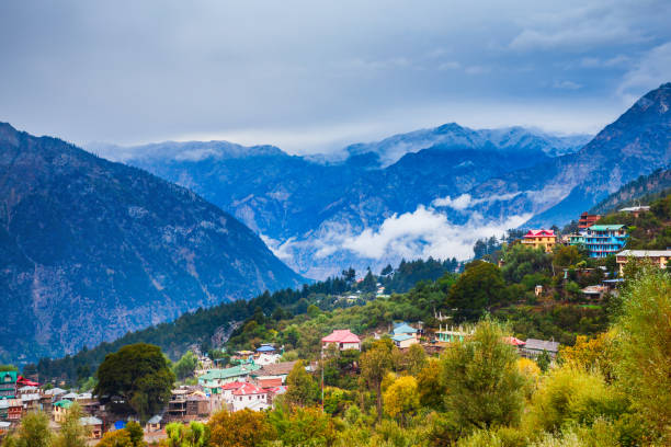 istock Kalpa town aerial panoramic view, India 1682183801