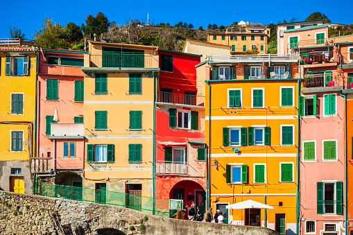 Riomaggiore is a small town in Cinque Terre national park, La Spezia province in Liguria Region, northern Italy