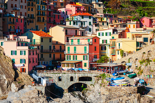 Manarola is a small town in Cinque Terre national park, La Spezia province in Liguria Region, northern Italy