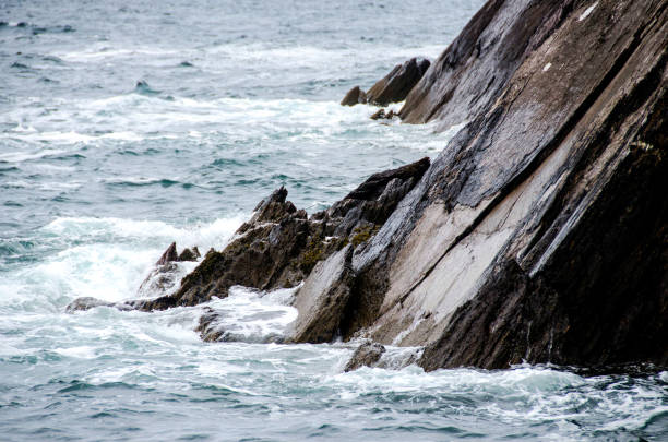 landscape of Blasket Island, and island near Dingle in Dingle peninsula. Cliffs, atlantic ocean and beautiful green vegetation