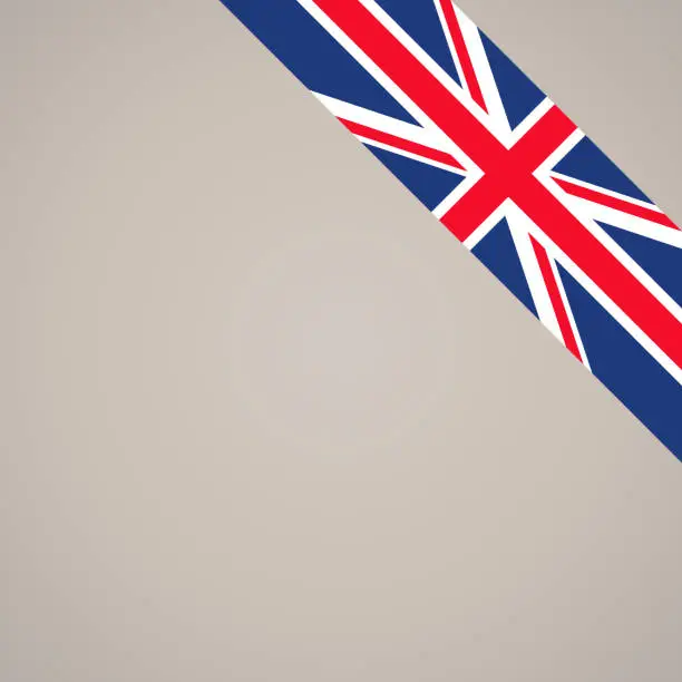 Vector illustration of Corner ribbon flag of United Kingdom