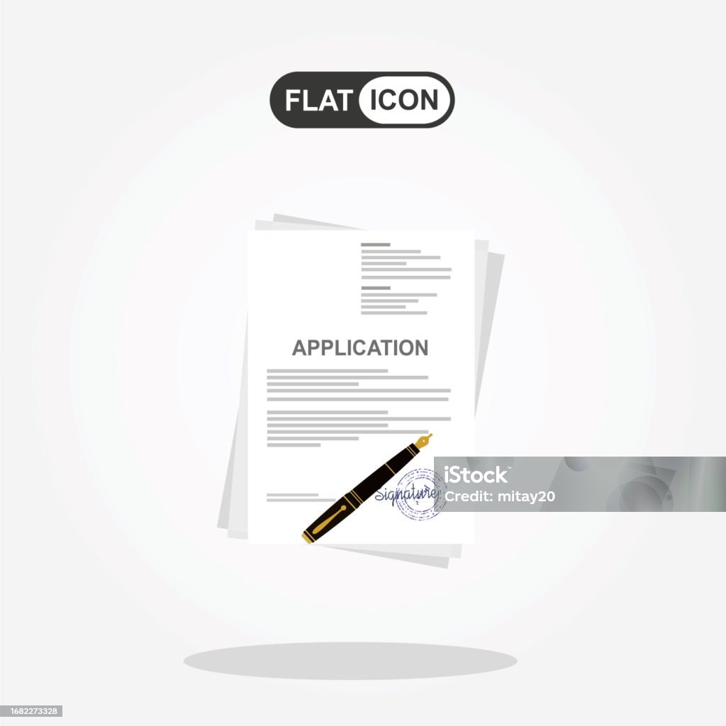 Application Sign Vector Application In Vector Illustration Signing An Electronic Application ...