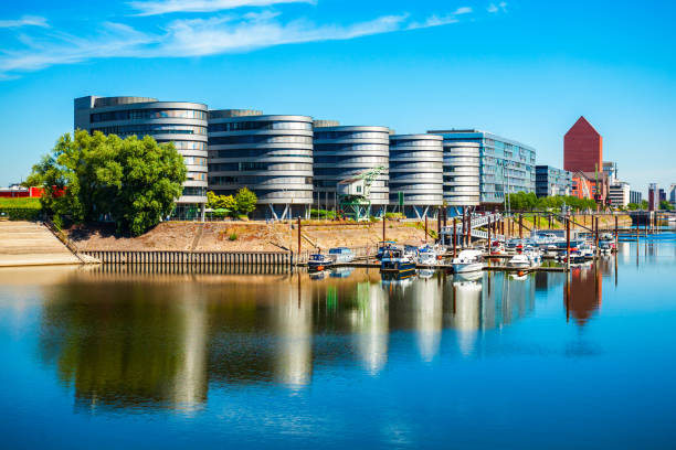 Innenhafen or inner harbor district in Duisburg city, Germany
