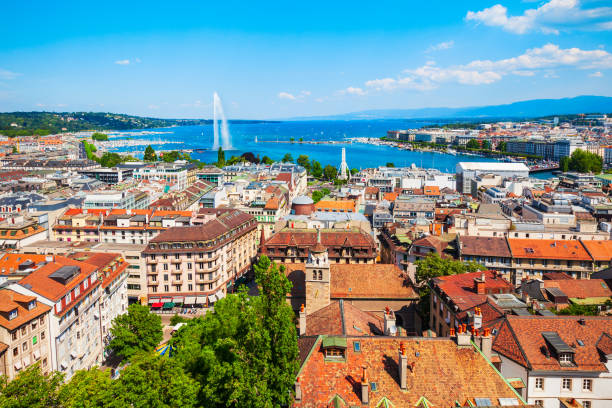 istock Geneva panoramic view in Switzerland 1682283973