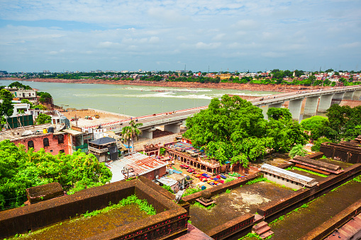 Kota city aerial panoramic view in Rajasthan state of India