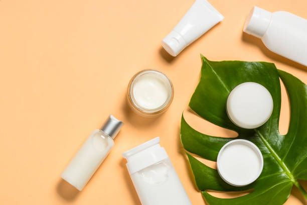 istock Natural cosmetic products at color background. 1682326515