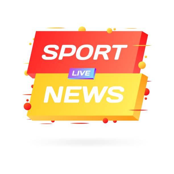 ilustrações de stock, clip art, desenhos animados e ícones de sport live news icon. flat, color, sport news sign, sport live news. vector icon - conference call flash