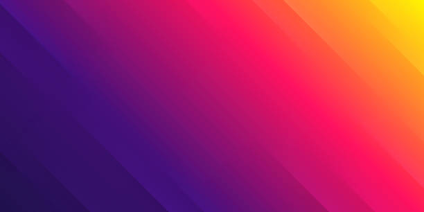 Modern abstract background - Trendy Purple gradient Modern and trendy background. Abstract design with diagonal folds and beautiful color gradient. This illustration can be used for your design, with space for your text (colors used: Yellow, Orange, Red, Pink, Purple, Blue, Black). Vector Illustration (EPS file, well layered and grouped), wide format (2:1). Easy to edit, manipulate, resize or colorize. Vector and Jpeg file of different sizes. red yellow neon stock illustrations