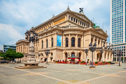 FRANKFURT AM MAIN, GERMANY - JUNE 24, 2018: Old Opera or Alte Oper is the original opera house in Frankfurt city, Germany