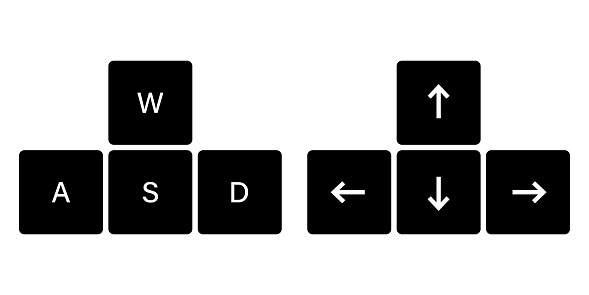 Keyboard arrows and wasd buttons seet