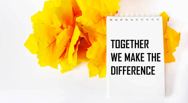 istock Notepad with the inscription TOGETHER WE WILL MAKE DIVERSITY. 1682400223