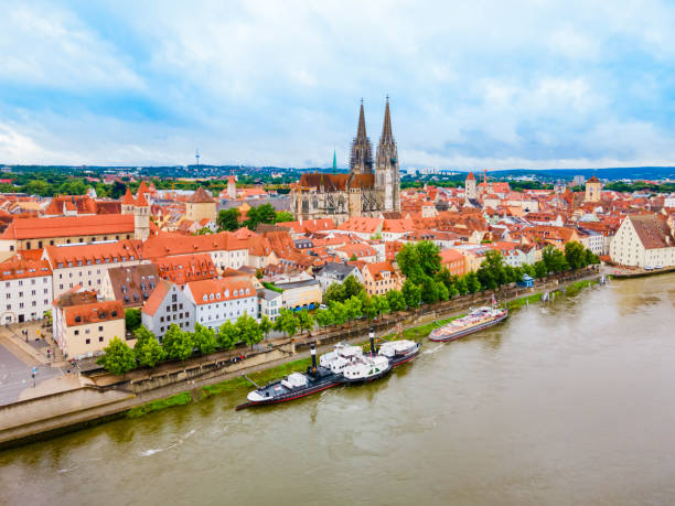 istock Regensburg city aerial panoramic view, Germany 1682437891