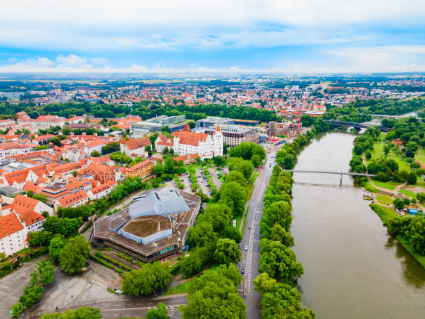 Ingolstadt old town aerial panoramic view