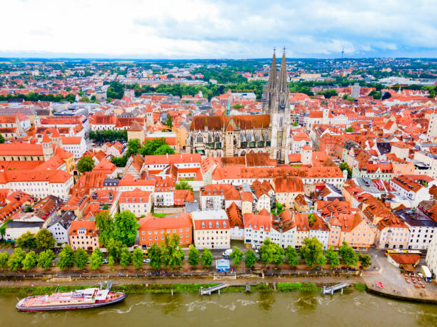 istock Regensburg city aerial panoramic view, Germany 1682438416
