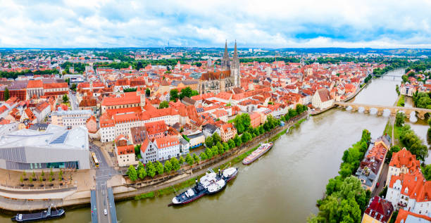 istock Regensburg city aerial panoramic view, Germany 1682438436