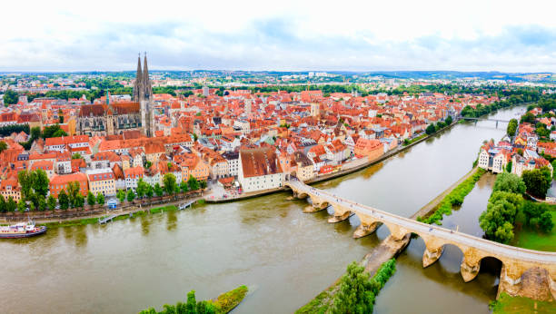 istock Regensburg city aerial panoramic view, Germany 1682438448