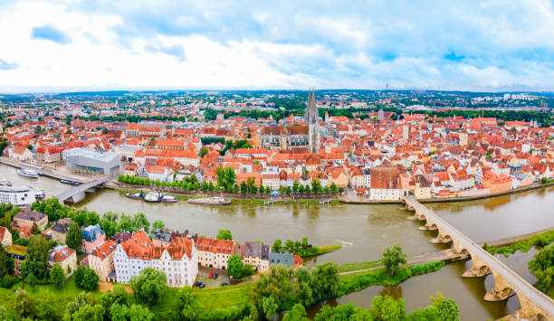 istock Regensburg city aerial panoramic view, Germany 1682439000