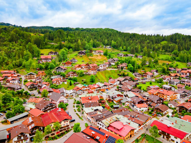 istock Mittenwald town aerial panoramic view, Germany 1682440087