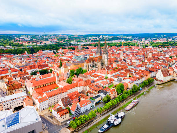 istock Regensburg city aerial panoramic view, Germany 1682440089