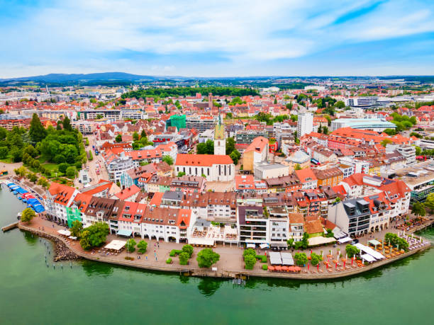 istock Friedrichshafen aerial panoramic view in Bavaria, Germany 1682441755