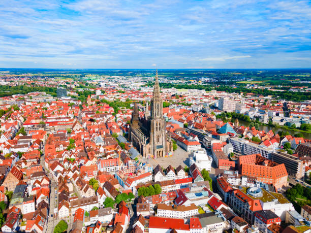 istock Ulm Minster Church aerial panoramic view, Germany 1682442311