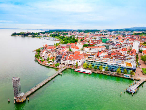 istock Friedrichshafen aerial panoramic view in Bavaria, Germany 1682442315