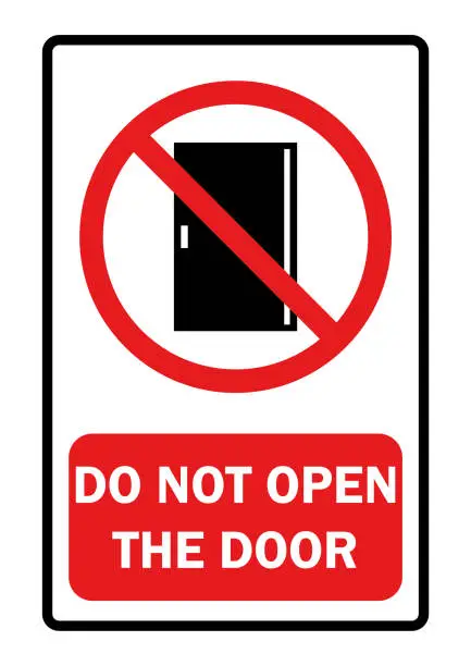 Vector illustration of Sign forbidden to open the door Vector illustration