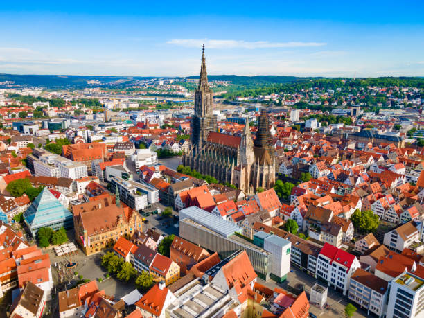 istock Ulm Minster Church aerial panoramic view, Germany 1682456551