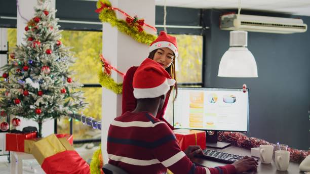 istock Employee surprises colleague with gift 1682458680
