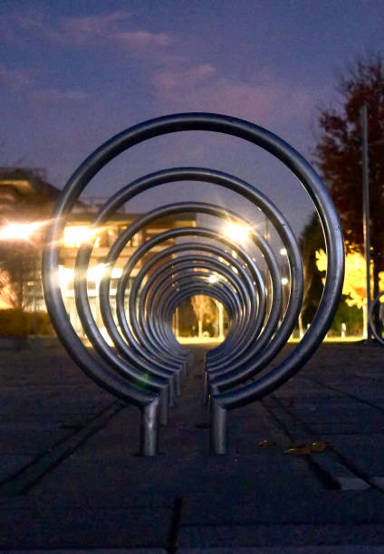 istock Metal circular bike racks. 1682459744