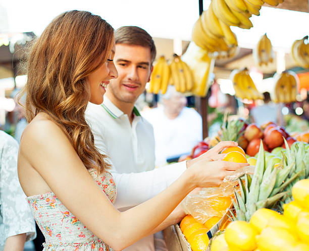istock Couple shopping at market. 168246329