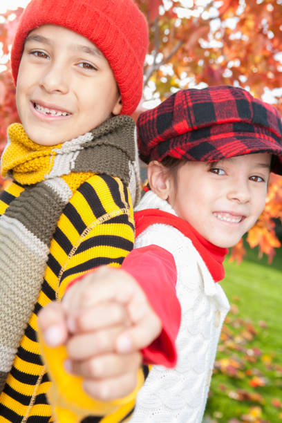 istock Autumn sibling portrait 168246696