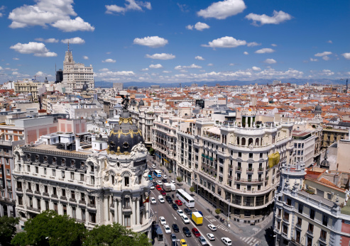 View of the Gran Via of Madrid (Spain)