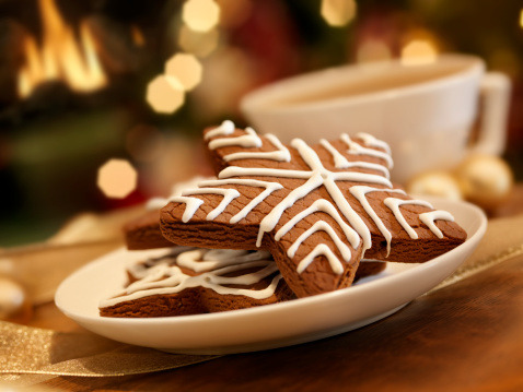 Gingerbread  Cookies and a Cup of Tea at Christmas Time-Photographed on Hasselblad H3D2-39mb Camera