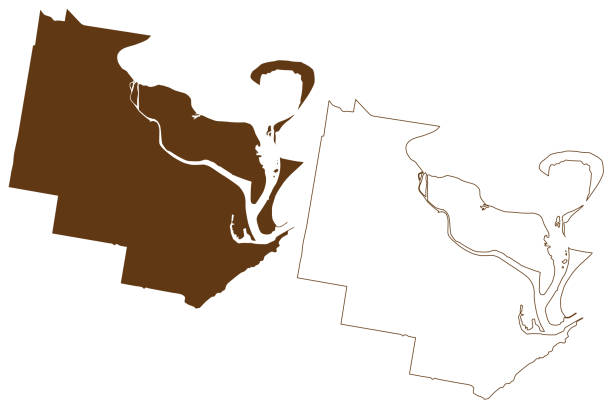 город ньюкасл (австралийский союз, новый южный уэльс, новый южный уэльс) карта векторная иллюстрация, эскиз каракулей карта ньюкасла - newcastle stock illustrations