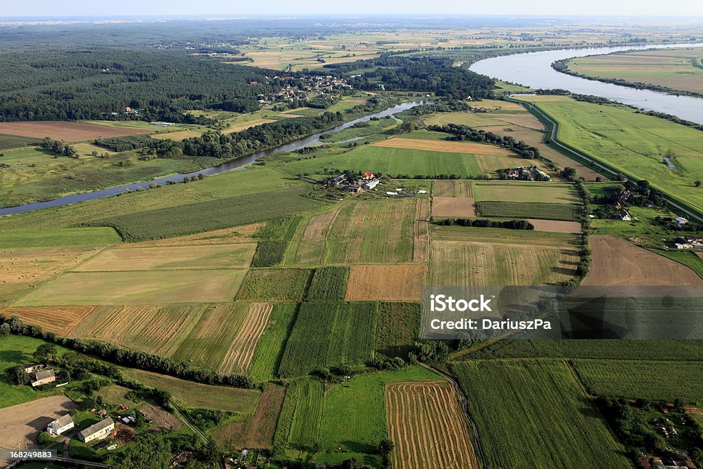 photo aérienne des terres agricoles - Photo de Avoine cultivée libre de droits