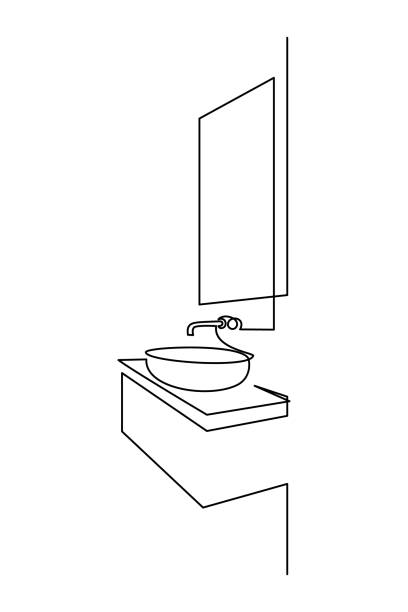 ilustrações, clipart, desenhos animados e ícones de interior do banheiro - bathroom sink illustrations