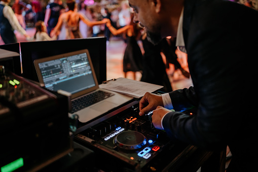 DJ working at a business party