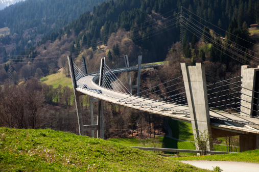 Sunnibergbruecke on the highway bypass to Klosters, Switzerland