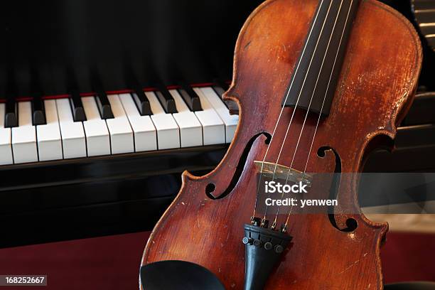 Violin And Piano Closeup Stock Photo - Download Image Now - Piano, Violin, Antique