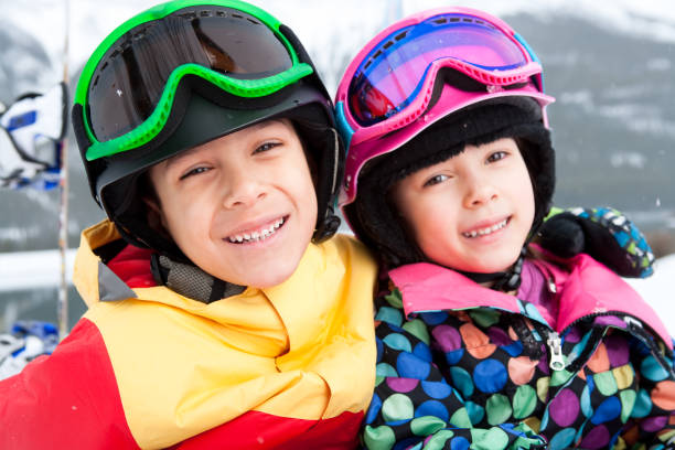 istock Happy Kids snowboarder portrait 168252780