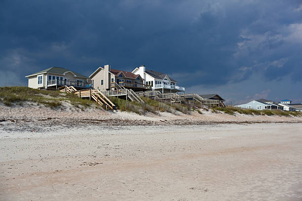 Vacation homes on Topsail Island - NC Outer Banks stock photo
