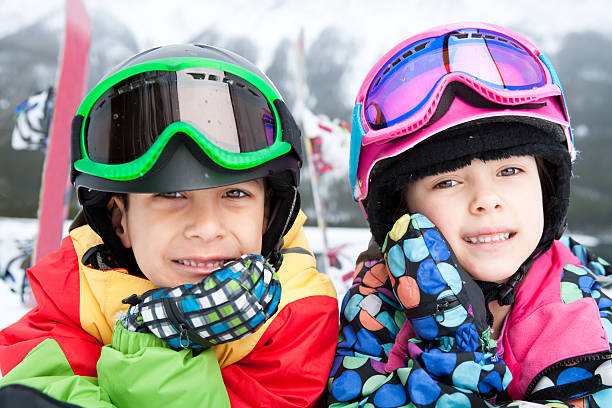 istock Happy Kids snowboarder portrait 168252834