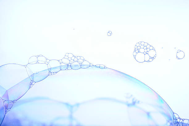 Blue tinted image of soap bubbles