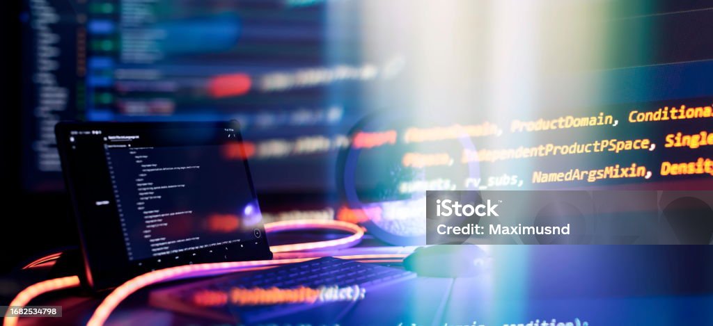 Abstract Computer Script Code Programming Code Screen Of Software ...