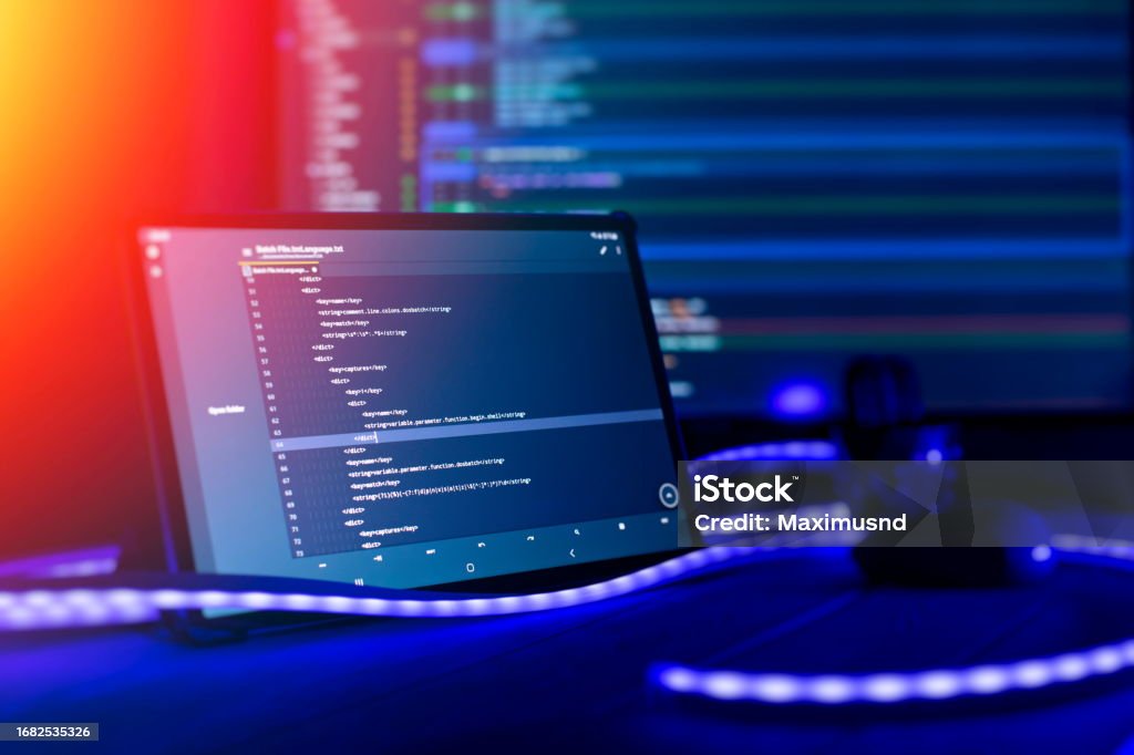 Abstract Computer Script Code Programming Code Screen Of Software ...