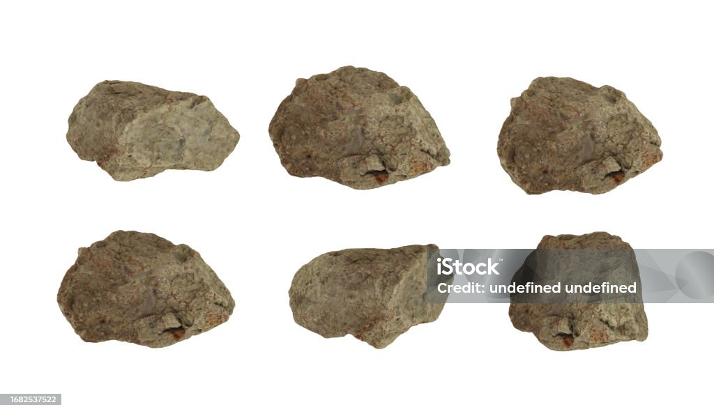 Set of stone deferent form and shape isolate on transparent background Alternative Rock Stock Photo